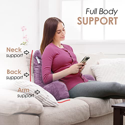 Image of Nestl Reading Pillow for Kids & Teens with Shredded Memory Foam, Backrest Pillows for Reading, Watching, and Gaming, Use on The Couch, Bed, or Floor, Adjustable Support, Washable Cover Lavender Dream