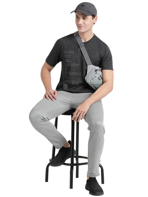 Image of Wildcraft Stylish Men Polyester Kooltex Crewneck Textography T-shirt | Half Sleeve Regular Fit T-shirt for Mens