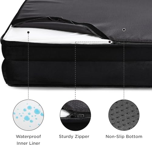 Image of Cutepups Orthopedic Dog Bed Comfortable Dog Mattress for Sleeping, Washable pet Bed for Dogs (Black, S)