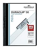 Durable DURACLIP Report Cover with Clip Fastener - Letter-Size 8.5' x 11' Inches - Clear Cover and Black Border - Pack of 5