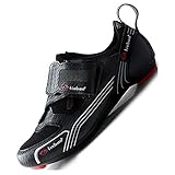KUXUAN Zapatillas de Ciclismo Zapatillas de Triatlón para Hombre con Bloqueo Profesional Zapatillas de Bicicleta de Carretera,Black-44