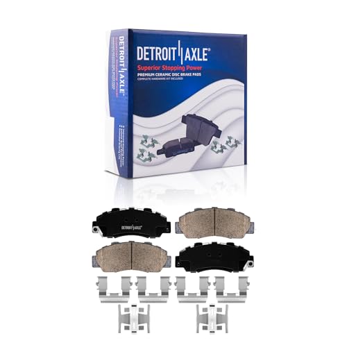 Image of Detroit Axle - Front Brake Kit for V6 1998-2002 Honda Accord Drilled & Slotted Brake Rotors and Ceramic Brakes Pads 1999 2000 2001 Replacement