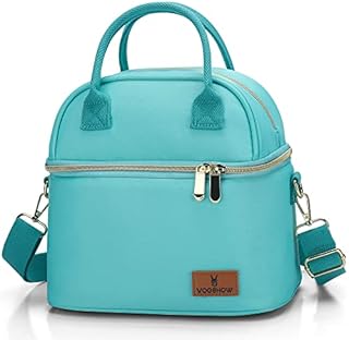 Vogshow 9L Lunch Bag for Women Adults, Small Lunch Cool Bag Girls Insulated Lunch Bags for Work Picnic Dual Compartment Cooler Bag with Shoulder Strap Waterproof Thermal Lunch Tote for School Camping