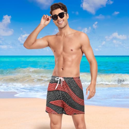 Bañador Quick Dry burdeos de cebra para hombre con tejido repelente al agua 7