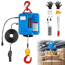 IRONWALLS 3 in 1 Electric Hoist Winch 1100LBS, 1500W Portable Power Winch Crane 110V 120V, 25FT Lifting Height, Small Electric Winch with Manual Button, Wired & Wireless Remote Control for Garage