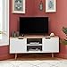 Intermas - Mueble para televisor de Esquina (115 x 55 x 53,5 cm), Color Blanco y Roble