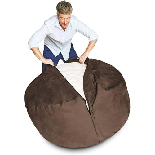 7ftbrowncolorgiantbeanbagchairwithfillerincludedcomfortableultrasoftlonglastingdurabledoublestitchingremovablezipperclosurecover Urban Country Home Decor 7 ft brown color giant bean bag chair with filler included comfortable ultra soft long lasting durable double stitching removable zipper closure cover urban country home decor