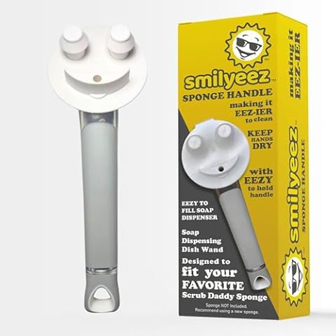 The Original Smiling Sponge Handle Soap Dispensing Handle by Smilyeez for The Smiling Sponge (White) Cover