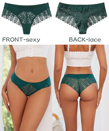 XI LIU Sexy Cheeky Panties for Women Comfortable Lace Underwear Bikini Briefs 5 Pack2