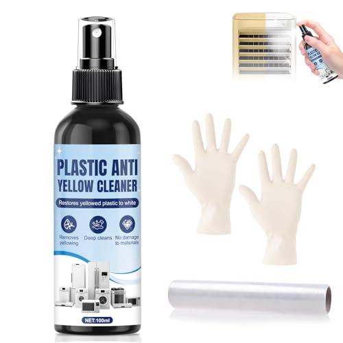 WEILAOK Limpiador Antiamarilleo, Eliminador de Amarilleamiento de Plástico, Limpiador de Plástico Blanco per Marcos, Puertas, Persianas, Aires Acondicionados, Muebles de Jardín, Seguro y Suave