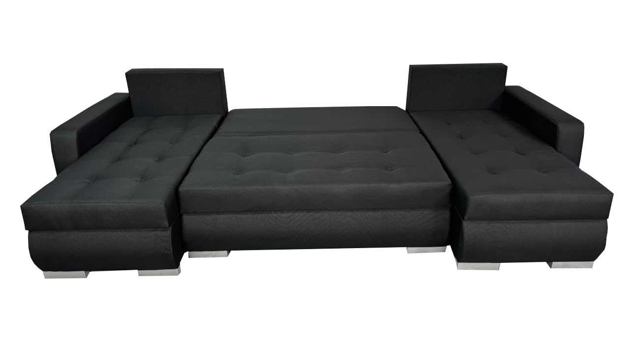 Ecksofa Etna bis U-Form in schwarz