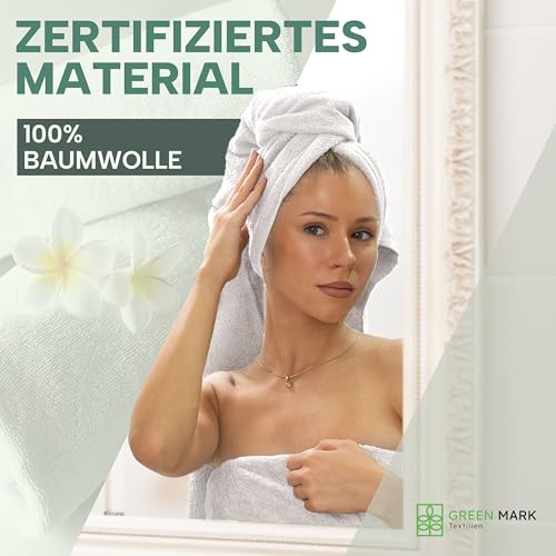 NatureMark Handtücher - Set mit 8 Stück – 100% Baumwolle, Weich & Saugfähig, Premium Qualität für Badezimmer, Spa und Fitness, 50 x 100 cm, Weiß