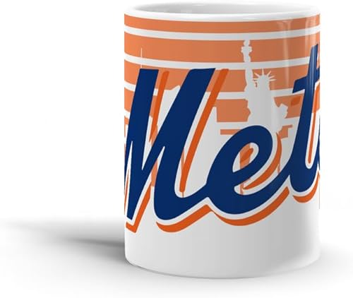 Taza de café de cerámica blanca Ny Microondas Lavavajillas Mets Tea Home Cup Safe Holidays Cumpleaños 15 11 Oz Fiesta de boda