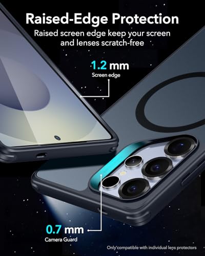 Image of ESR for Samsung Galaxy S25 Ultra Case, Compatible with MagSafe, Magnetic Case for Samsung Galaxy S25 Ultra, Military-Grade Protection, TPU, Classic Hybrid Case (HaloLock), Clear Blue