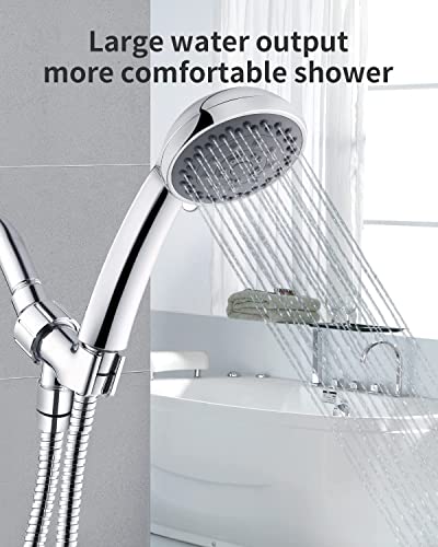 Ezelia High Pressure Shower Head With Pause Mode And Massage Spa, 5 Settings Handheld Showerhead Sprayer With 79" Stainless Steel Hose, Easy To Install, California Compliant 1.8 Gpm #TOP2