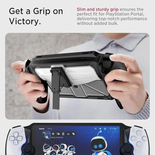 TXWLLIU Sony Protective Case Compatible with PlayStation Portal, Shock-Absorbing Silicone Case for PS5 Controller, Transparent & Black - Image 2