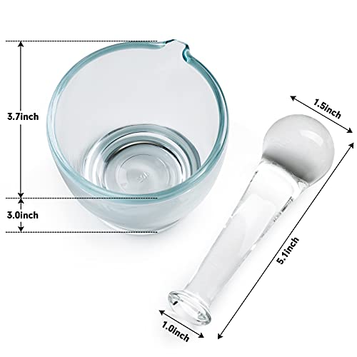 Ultrassist 4oz Glass Mortar and Pestle Bowl, Medicine Grinder and Mixer for Pharmacy or Science Lab - Image 3