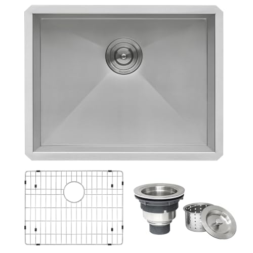 Image of Ruvati 23-inch Undermount 16 Gauge Zero Radius Bar Prep Kitchen Sink Stainless Steel Single Bowl - RVH7100