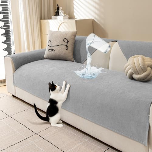 Deep Dream Waterproof Cat-Scratch Resistant Couch Cover for Sofa, Anti-Slip