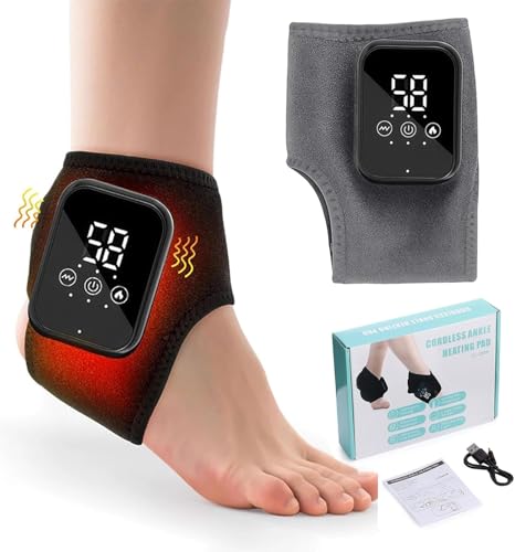 Appareil de massage électrique 3 en 1 pour pieds - Masseur de pieds sans fil avec 3 modes et 5 niveaux de chaleur - Coussin de massage chauffant pour pieds et...