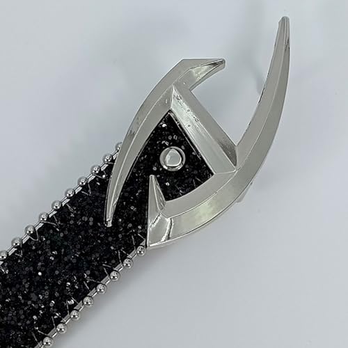 Popular Belt For Pants Jeans Glittering Sequined Belt Metal Moon/Letter Buckle Belt Women Girl Wasitband Eye Catching3