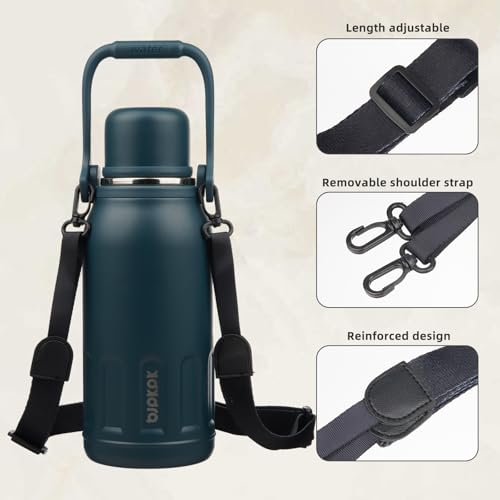 Image of BJPKPK Stainless Steel Insulated Bottle with Handle & Strap, 40oz