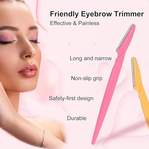 Image of AVNISH Tinkle Facial Razors for Women | Pack of 3 | Instant Hair Removal | Glowing Skin | Single-Blade Dermaplaning Razor | Non Slip Handle Easy to Use Eyebrows, | Smooth Shave (Multicolor)
