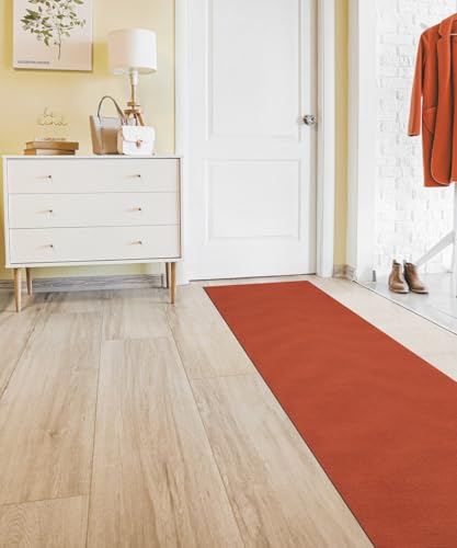 Tapis lavable en machine orange 60x350cm avec envers antidérapant - 3