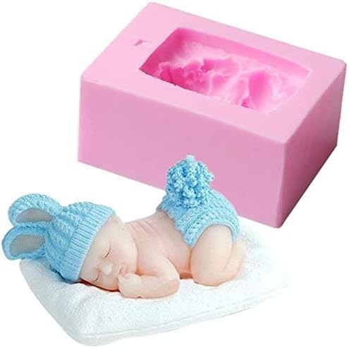 SMELLO 3D Sleeping Baby Mould for Baby Shower Cake Decorations | Silicone Candle Moulds, 3D Sleeping Baby's Candy, Soap, Resin Mould, Cake Decorating Tool (Sleeping Baby Mold) (BM 105)