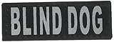 Dogline Blind Dog Vest Patches – Removable Blind Dog Patch 2 Pack with Reflective Printed Letters for Support Therapy Dog Vest Harness Collar Or Leash Size A (1' x 2.75'), X-Small (N0238 -XS)
