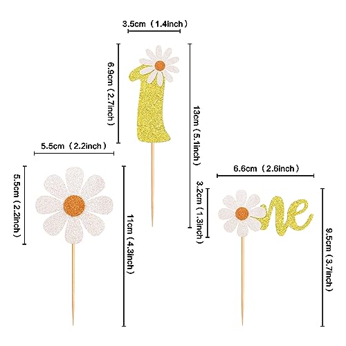 Keaziu 24 Pack Daisy One Cupcake Toppers For 1St Birthday Daisy Birthday Party Decor Boho Groovy Daisy First Birthday One Year Old Baby Shower Hippie Party Favors Supplies 1-1 thumb #5