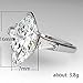 DCFSHEE Classic Platinum Plated Marquise Cut and Baguette CZ Cubic Zirconia Engagement Ring 3-Stone Wedding Promise Rings for Her (US Size 8)