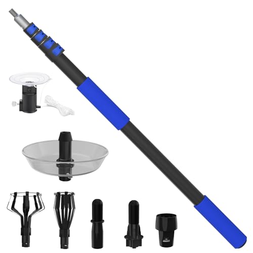 SKGPOLE 26FT Reach Light Bulb Changer for High Ceilings with Telescopic Extension Pole 5-20Foot Light Bulb Extension Pole Changer with Baskets and Suction Cup for High Ceilings and Recessed Lights