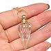 Femmes Pierre Cristal Aromathérapie Collier - Pierre De Cristal Naturel Quartz Clair Bouteille De Parfum Diffuseur D'Huile Essentielle Pendentif Bijou Charme Chic Chaîne Femmes Cadeau,19X40Mm,70Cm
