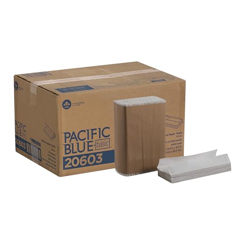 Pacific Blue Basic‚ C-Fold Paper Towels (Previously Branded Acclaim) by GP PRO, White, 20603, 240 Towels per Pack, 10 Packs per case