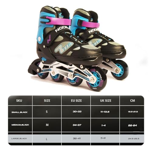NODENS Adjustable Inline Roller Skates-Pack of 1 Pair (Large (38-41), Supreme)