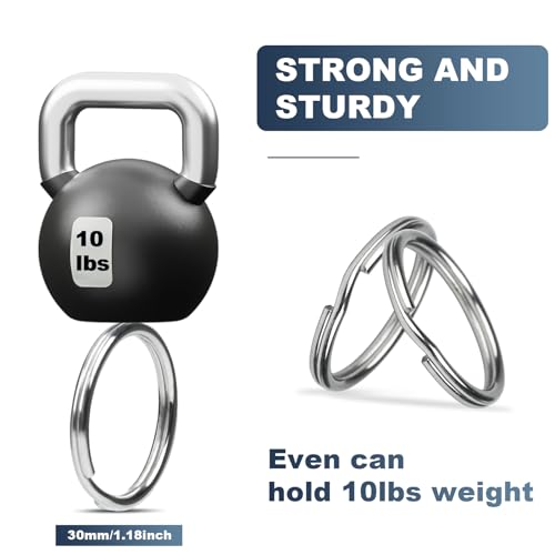 HUSAIHU 30Pcs Key Ring Hoops (30mm), Round Silver Key Rings, Stainless Steel Split Rings - Image 3