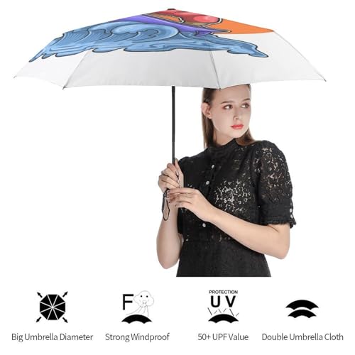 Parapluie automatique compact pingouin pliant idéal contre le vent - 4