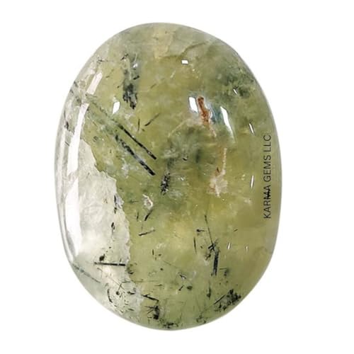 Karma’s Gems Natural Oval Worry Stones, Palm Pocket Energy Stone, Healing Crystal, Worry Thumb Stone, Hand Carved Natural Gem Pocket Palm Healing Crystals Chakra Reiki Healing Balancing (Prehnite)