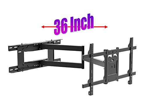 Mount Plus MP-L36-600 Long Arm Full Motion TV Wall Bracket with 36 inch Extension Articulating Arm | Fits Screen Sizes 32 to 70 Inch | VESA 600x400mm Compatible | Holds up to 99 LBS - Thumbnail 2