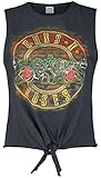 Guns N' Roses Amplified Collection - Neon Bullet Mujer Top Gris Marengo M, 100% algodón, Regular