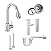 Keeney MK-URB78CBN-SD Master Single Bowl Kitchen Kit with Urbania Pull-Down Faucet and Dishwasher Connection, Brushed Nickel