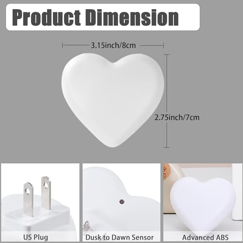 Image of INZU Night Lights Plug into Wall, LED Night Light for Kids, Cute Nightlight with Auto Dusk to Dawn Sensor, LED Nightlight with Soft Warm Light for Bedroom, Nursery, Bathroom, Hallway (White)