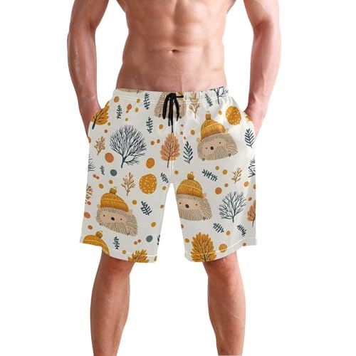 Men’s Swim Trunks Hedgehog Hat Branch Beach Board Shorts Swimming Short Pants Running Sports Surffing Shorts2