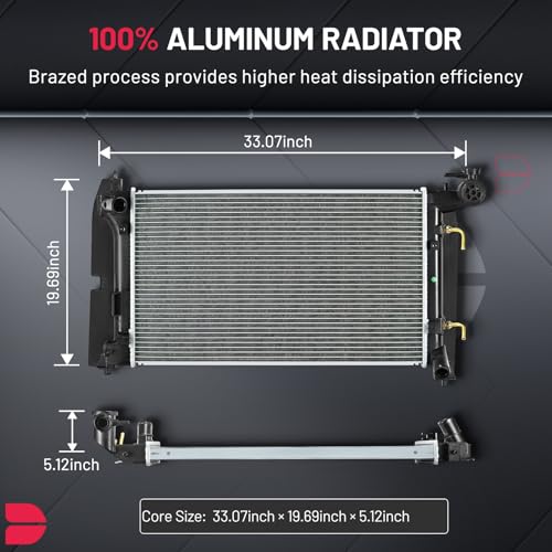 Image of BDFHYK CU2428 Aluminum Radiator for Toyota Corolla, Matrix 2005-2008