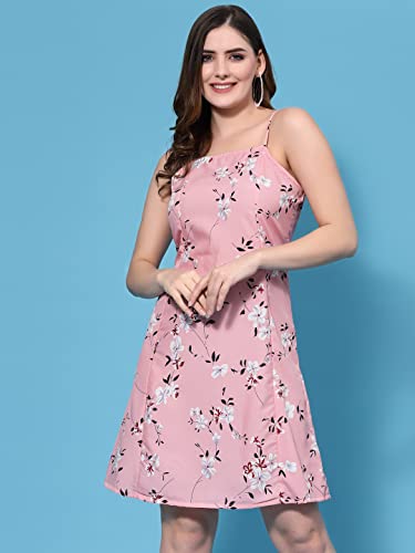 Image of OOMPH! Women A-Line Floral Mini Dress Western, Off Shoulder, Slip On