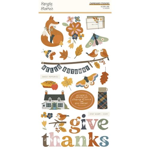 Acorn Lane Chipboard Stickers 6X12AL21017