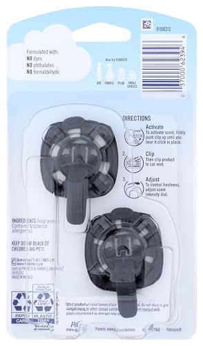 Image of Febreze AUTO Air Freshener Vent Clip Ember, 07 oz. Car Vent Clip, Pack of 2 (EMBER)