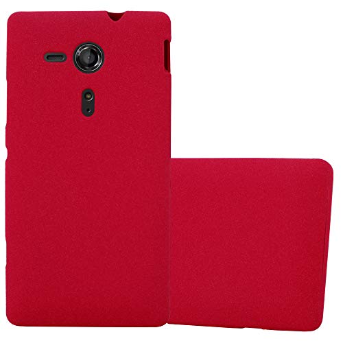 cadorabo Coque pour Sony Xperia SP en Frost Rouge - Housse Protection Souple en Silicone TPU avec Anti-Choc et Anti-Rayures - Ultra Slim Fin Gel Case Cover...