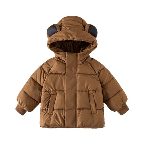 BILIKEYU Toddler Little Boys Girls Lightweight Puffer Jackets Long Sleeve Zip up Winter Warm Cute Bear Hooded2